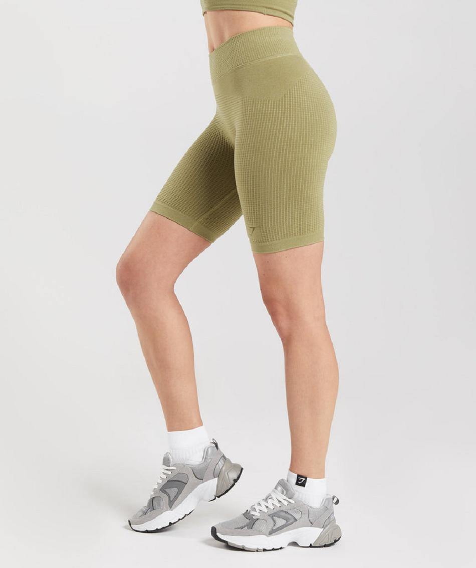 Pantalones Cortos Gymshark Pause Seamless Cycling Mujer Verde | CO 2716GSO